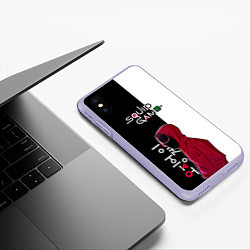 Чехол iPhone XS Max матовый Игра в кальмара SG, цвет: 3D-светло-сиреневый — фото 2