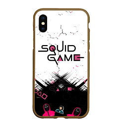 Чехол iPhone XS Max матовый SQUID GAME ИГРА В КАЛЬМАРА,, цвет: 3D-коричневый