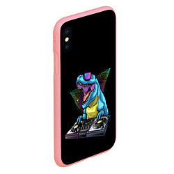 Чехол iPhone XS Max матовый Динозавр ди-джей, цвет: 3D-баблгам — фото 2