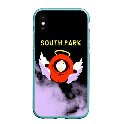 Чехол iPhone XS Max матовый Кенни реально умер Южный парк, цвет: 3D-мятный