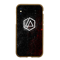 Чехол iPhone XS Max матовый Linkin Park Logo Линкин Парк, цвет: 3D-коричневый