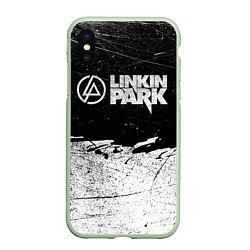Чехол iPhone XS Max матовый Линкин Парк Лого Рок ЧБ Linkin Park Rock