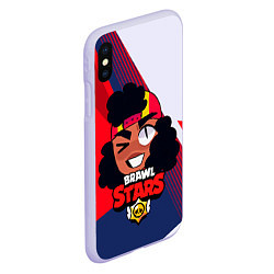 Чехол iPhone XS Max матовый Мег BrawlStars game, цвет: 3D-светло-сиреневый — фото 2