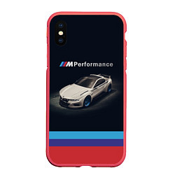 Чехол iPhone XS Max матовый BMW CLS 3 0 PERFORMANCE, цвет: 3D-красный
