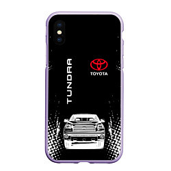Чехол iPhone XS Max матовый Toyota Tundra Следы шин, цвет: 3D-светло-сиреневый