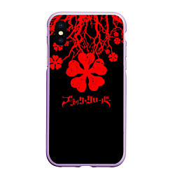 Чехол iPhone XS Max матовый Дерево с Чёрный клевером