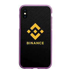 Чехол iPhone XS Max матовый БИНАНС ЛОГО CARBON BINANCE LOGO