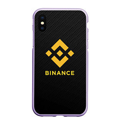 Чехол iPhone XS Max матовый БИНАНС ЛОГО CARBON BINANCE LOGO, цвет: 3D-светло-сиреневый