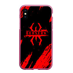 Чехол iPhone XS Max матовый Берсерк - Berserk, цвет: 3D-малиновый