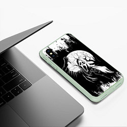 Чехол iPhone XS Max матовый Крик Хэллоуин Хоррор Scream Halloween, цвет: 3D-салатовый — фото 2