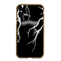 Чехол iPhone XS Max матовый GHOSTEMANE Lightning Гостмейн Молния Надпись