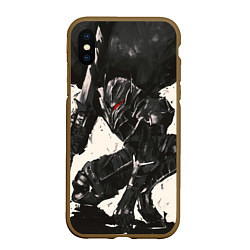 Чехол iPhone XS Max матовый BERSERK ILLUSTRATION БЕРСЕРК, цвет: 3D-коричневый