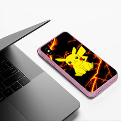 Чехол iPhone XS Max матовый PIKACHU PIKA PIKA РАЗРЯДЫ МОЛНИЙ, цвет: 3D-розовый — фото 2