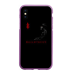 Чехол iPhone XS Max матовый Берсерк berserk аниме,, цвет: 3D-фиолетовый