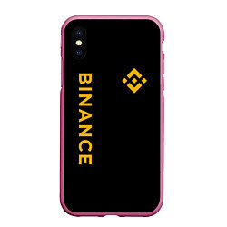 Чехол iPhone XS Max матовый БИНАНС ЛОГО КАРБОН BINANCE LOGO