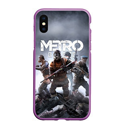 Чехол iPhone XS Max матовый МЕТРО ИСХОД АРТЁМ ,ЯДЕРНАЯ ЗИМА METRO EXODUS, цвет: 3D-фиолетовый