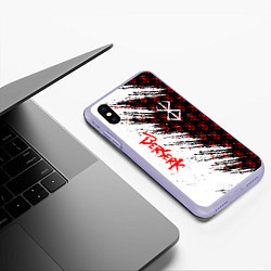 Чехол iPhone XS Max матовый Berserk Anime, цвет: 3D-светло-сиреневый — фото 2