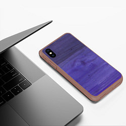 Чехол iPhone XS Max матовый Фиолетовые краски, цвет: 3D-коричневый — фото 2