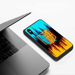 Чехол iPhone XS Max матовый Атака Титанов: Освещение, цвет: 3D-черный — фото 2