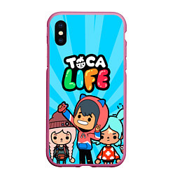 Чехол iPhone XS Max матовый Toca Life: Friends, цвет: 3D-малиновый