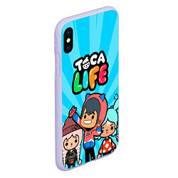 Чехол iPhone XS Max матовый Toca Life: Friends, цвет: 3D-светло-сиреневый — фото 2