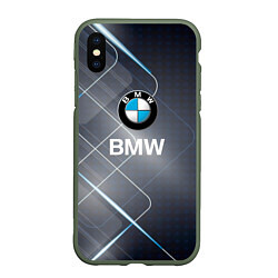 Чехол iPhone XS Max матовый BMW Logo, цвет: 3D-темно-зеленый