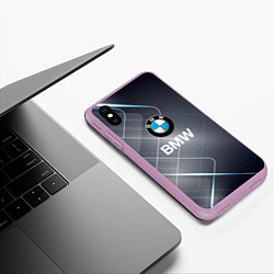 Чехол iPhone XS Max матовый BMW Logo, цвет: 3D-сиреневый — фото 2