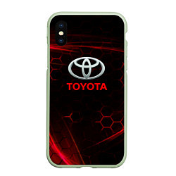 Чехол iPhone XS Max матовый Toyota Неоновые соты