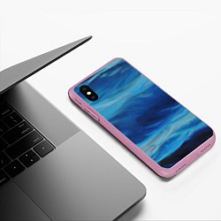 Чехол iPhone XS Max матовый Акварельное море, цвет: 3D-розовый — фото 2