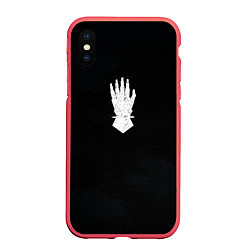 Чехол iPhone XS Max матовый Железные руки цвета легиона, цвет: 3D-красный