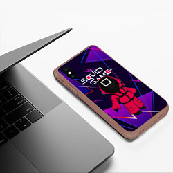 Чехол iPhone XS Max матовый Squid game, цвет: 3D-коричневый — фото 2