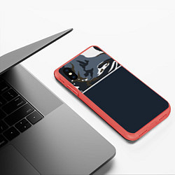 Чехол iPhone XS Max матовый Камуфляж 2 0, цвет: 3D-красный — фото 2