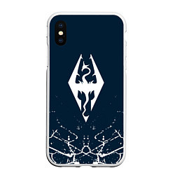 Чехол iPhone XS Max матовый THE ELDER SCROLLS SKYRIM ЭМБЛЕМА ДРАКОНА