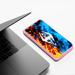 Чехол iPhone XS Max матовый TES SKYRIM BATTLE FIRE БИТВА ОГНЕЙ, цвет: 3D-баблгам — фото 2