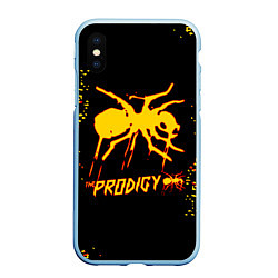Чехол iPhone XS Max матовый The Prodigy логотип, цвет: 3D-голубой