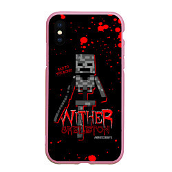 Чехол iPhone XS Max матовый WITHER SKELETON, цвет: 3D-розовый