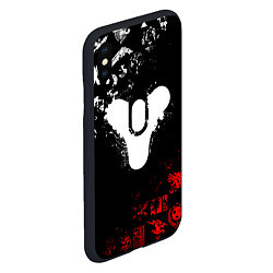 Чехол iPhone XS Max матовый DESTINY 2 RED & WHITE PATTERN LOGO, цвет: 3D-черный — фото 2