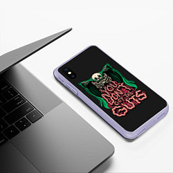 Чехол iPhone XS Max матовый Кишка Тонка, цвет: 3D-светло-сиреневый — фото 2