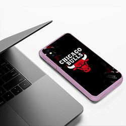 Чехол iPhone XS Max матовый ЧИКАГО БУЛЛС БЫКИ CHICAGO BULLS, цвет: 3D-сиреневый — фото 2