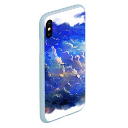 Чехол iPhone XS Max матовый Высокие облака, цвет: 3D-голубой — фото 2