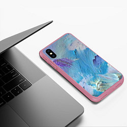 Чехол iPhone XS Max матовый Оставленная краска, цвет: 3D-малиновый — фото 2