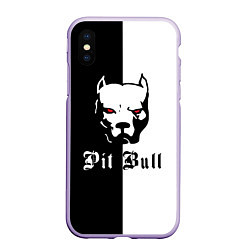 Чехол iPhone XS Max матовый Pit Bull боец, цвет: 3D-светло-сиреневый