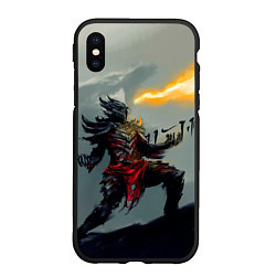 Чехол iPhone XS Max матовый Dragonborne is here, цвет: 3D-черный