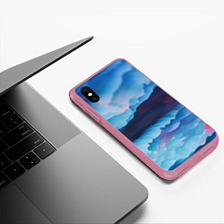 Чехол iPhone XS Max матовый Грозовые мазки, цвет: 3D-малиновый — фото 2