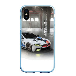 Чехол iPhone XS Max матовый BMW Motorsport Mission 8, цвет: 3D-голубой