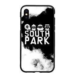 Чехол iPhone XS Max матовый Все пацаны на черном фоне Южный Парк, цвет: 3D-черный