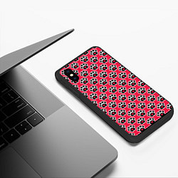 Чехол iPhone XS Max матовый Следы от Лап с Сердечками, цвет: 3D-черный — фото 2