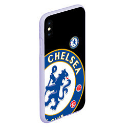 Чехол iPhone XS Max матовый ЧЕЛСИ CHELSEA BIG LOGO, цвет: 3D-светло-сиреневый — фото 2