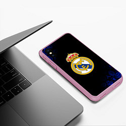 Чехол iPhone XS Max матовый РЕАЛ МАДРИД ЛОГОБОМБИНГ, цвет: 3D-розовый — фото 2