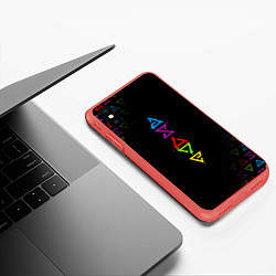 Чехол iPhone XS Max матовый ЦВЕТНЫЕ ЗНАКИ ВЕДЬМАКА, цвет: 3D-красный — фото 2